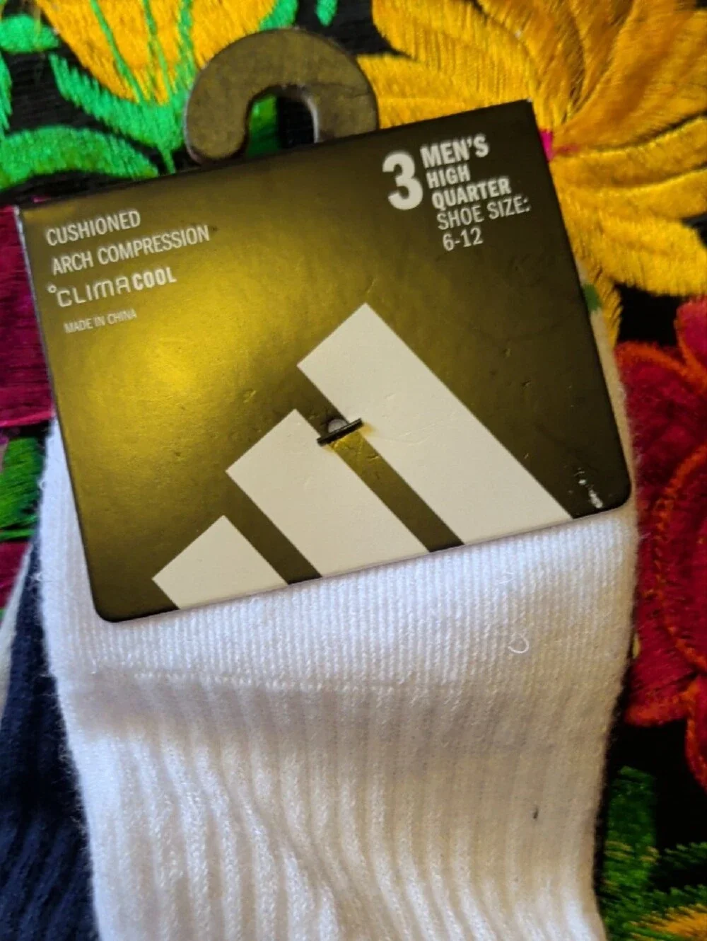 adidas Men's Crew Athletic Socks - White, Black, Gray - 3 Pack